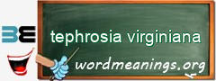 WordMeaning blackboard for tephrosia virginiana